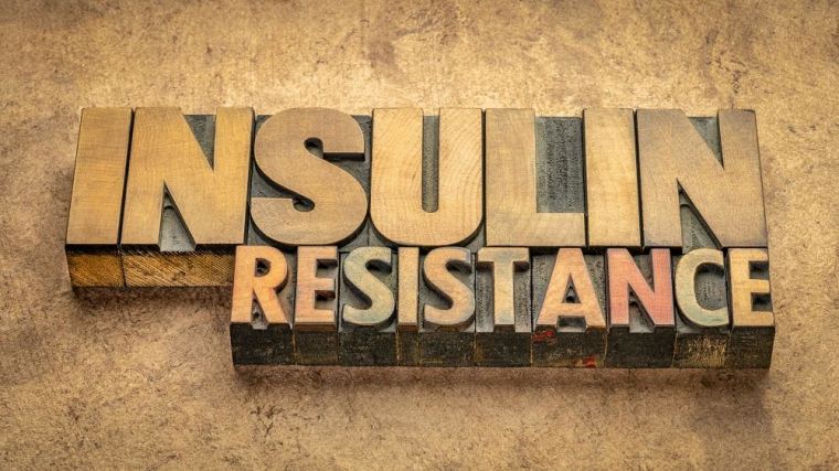 Block letters spelling out 'insulin resistance'