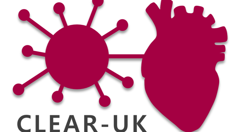 Logo showing schematic of heart and coronavirus.