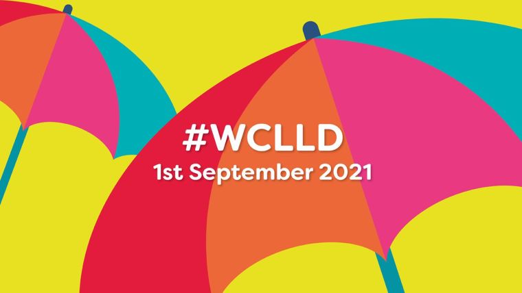 Umbrella graphic with 'WCCLD' wording superimposed on top